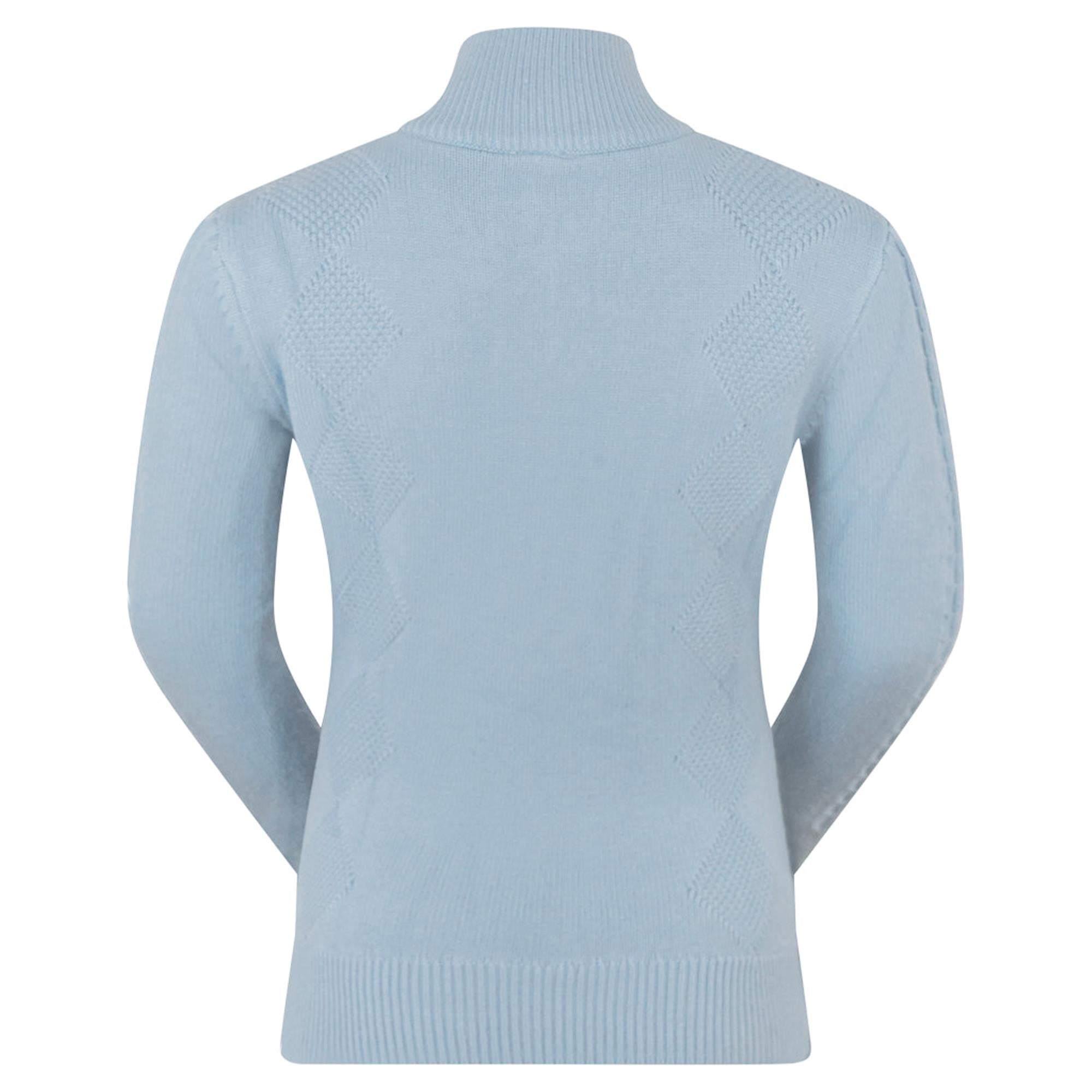Pure Golf Sorrell Cable Knit Lined Ladies Golf Jumper Powder Blue